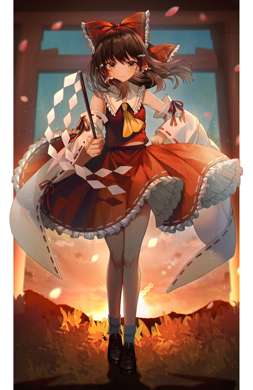 Anime Girl with Flag — Orange