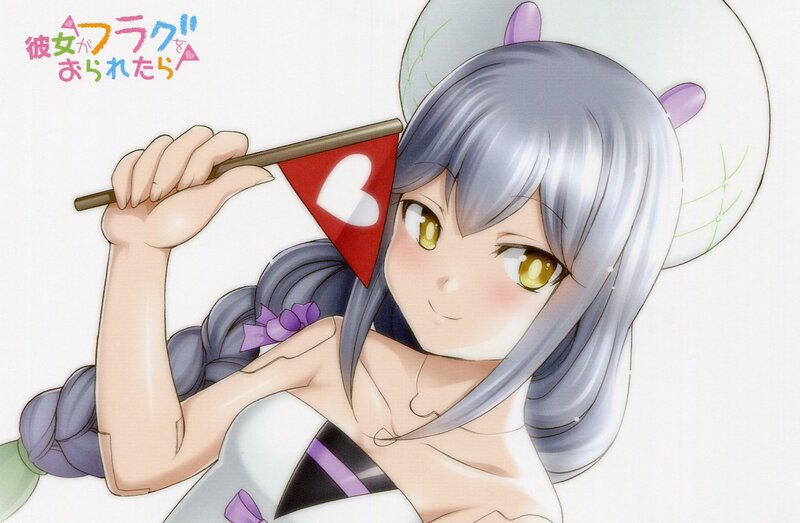 Anime Girl with Flag — Silver