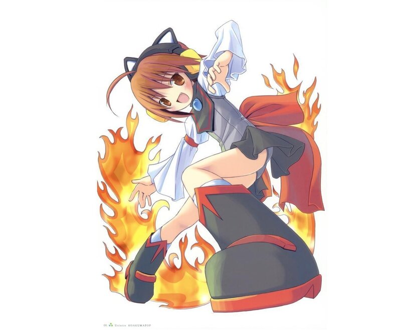 Anime Girl with Flames