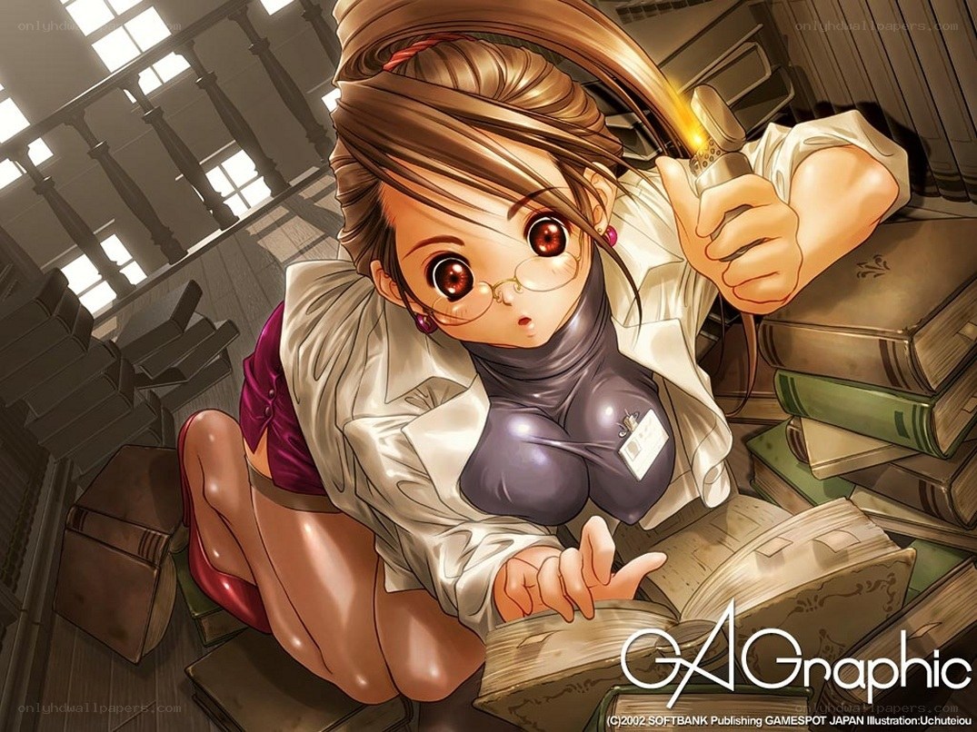 anime girl with flashlight