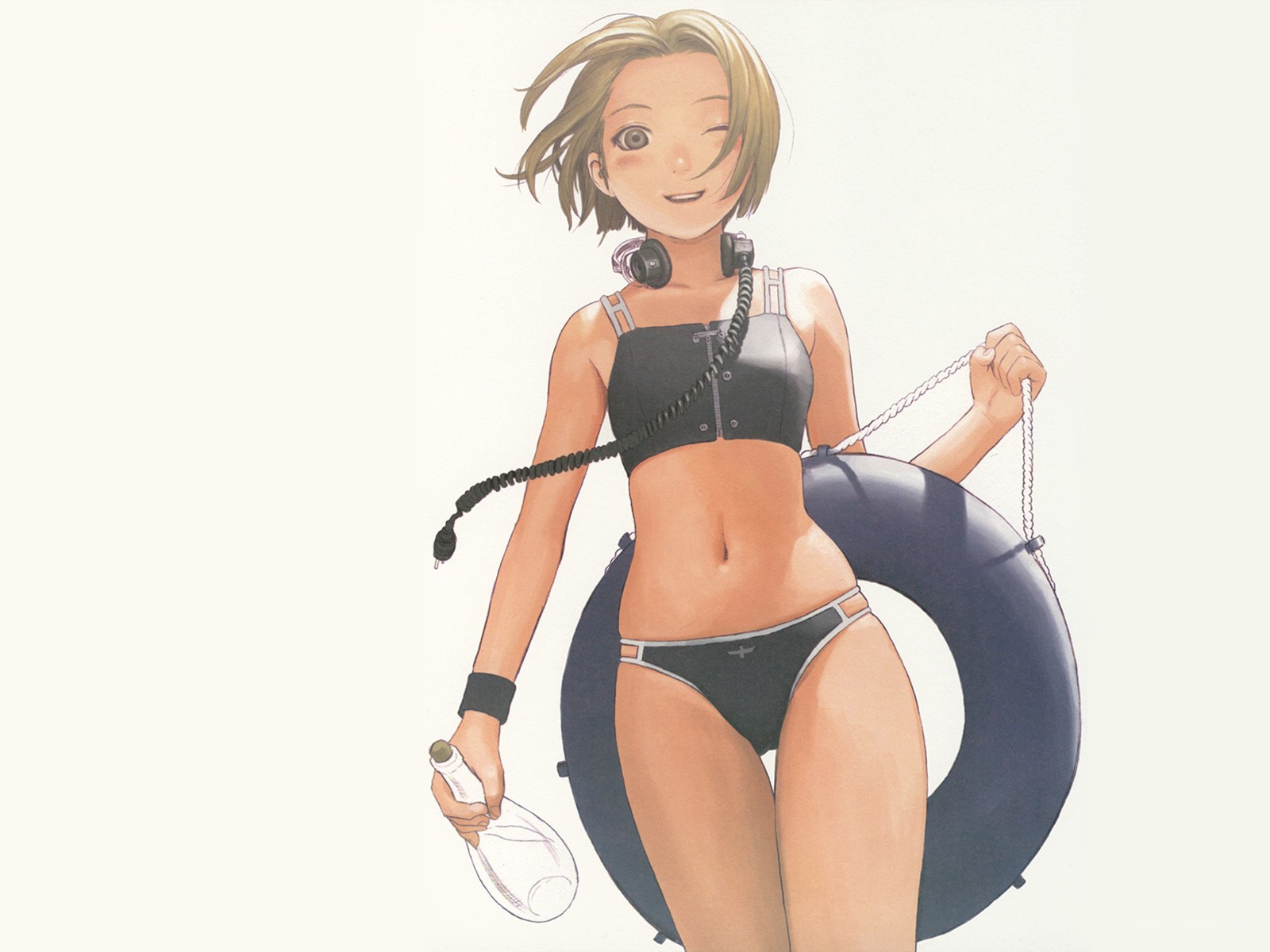 anime girl with floatation ring