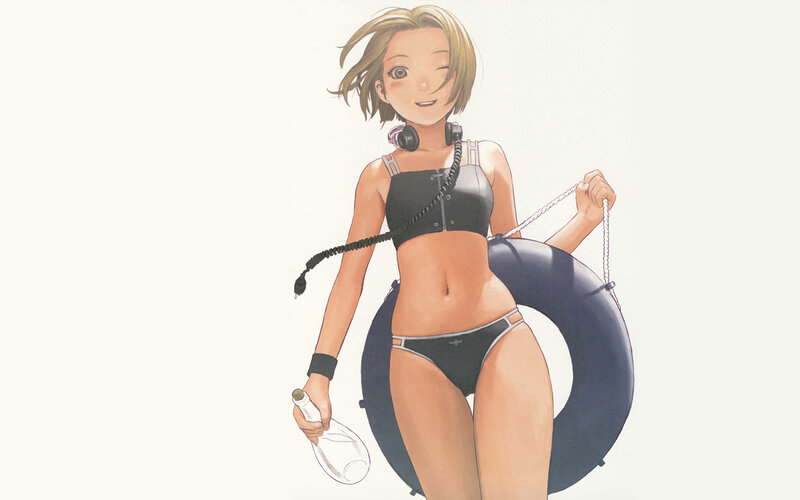 anime girl with floatation ring