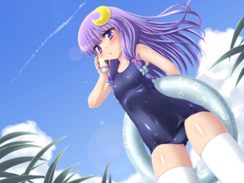 anime girl with floatie