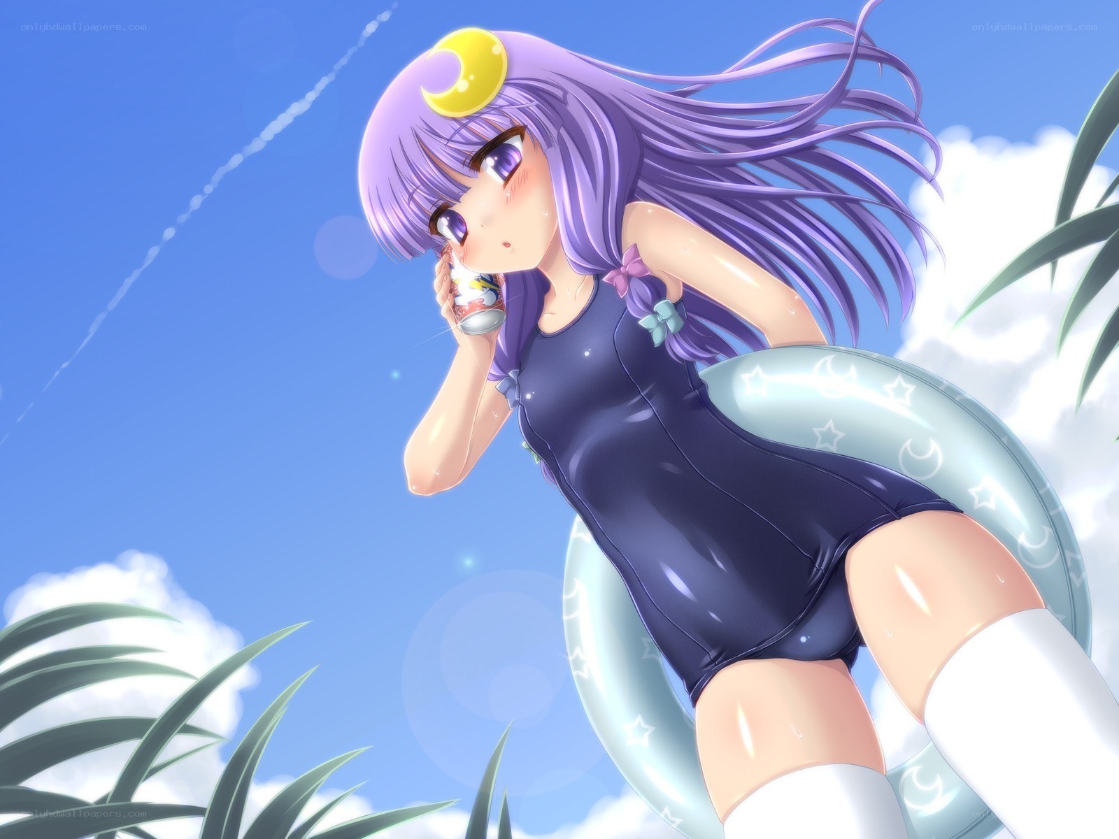 anime girl with floatie