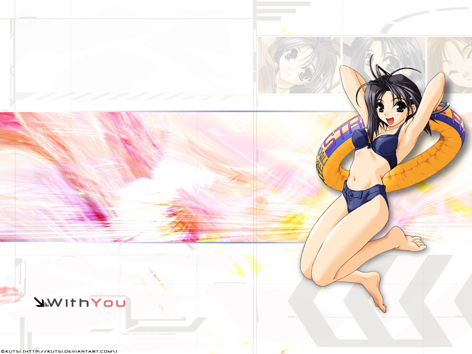 Anime girl with floatie