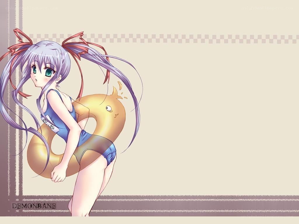 anime girl with floatie