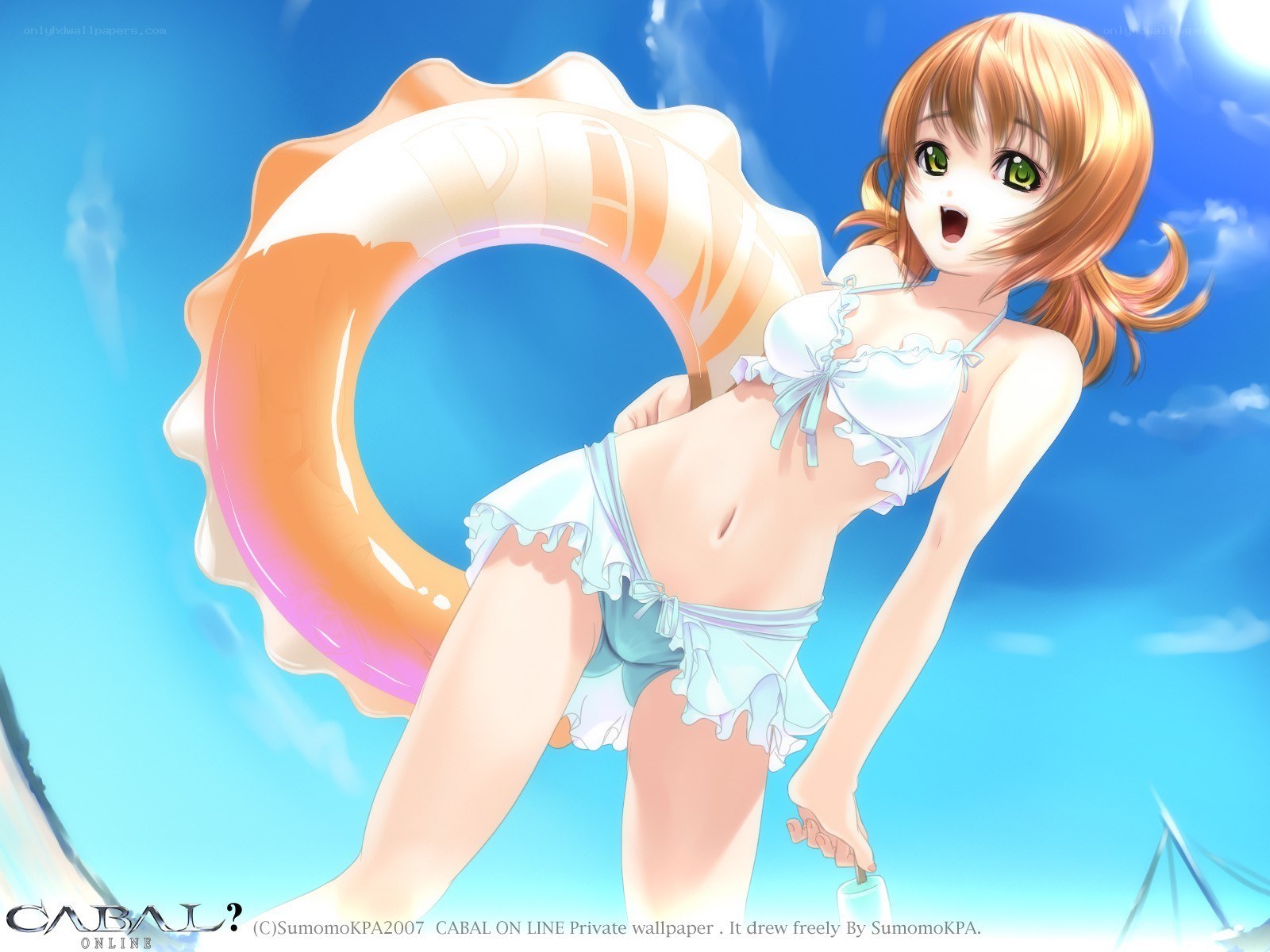 anime girl with floatie