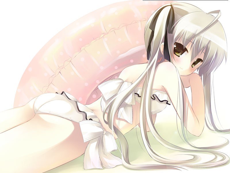 anime girl with floatie