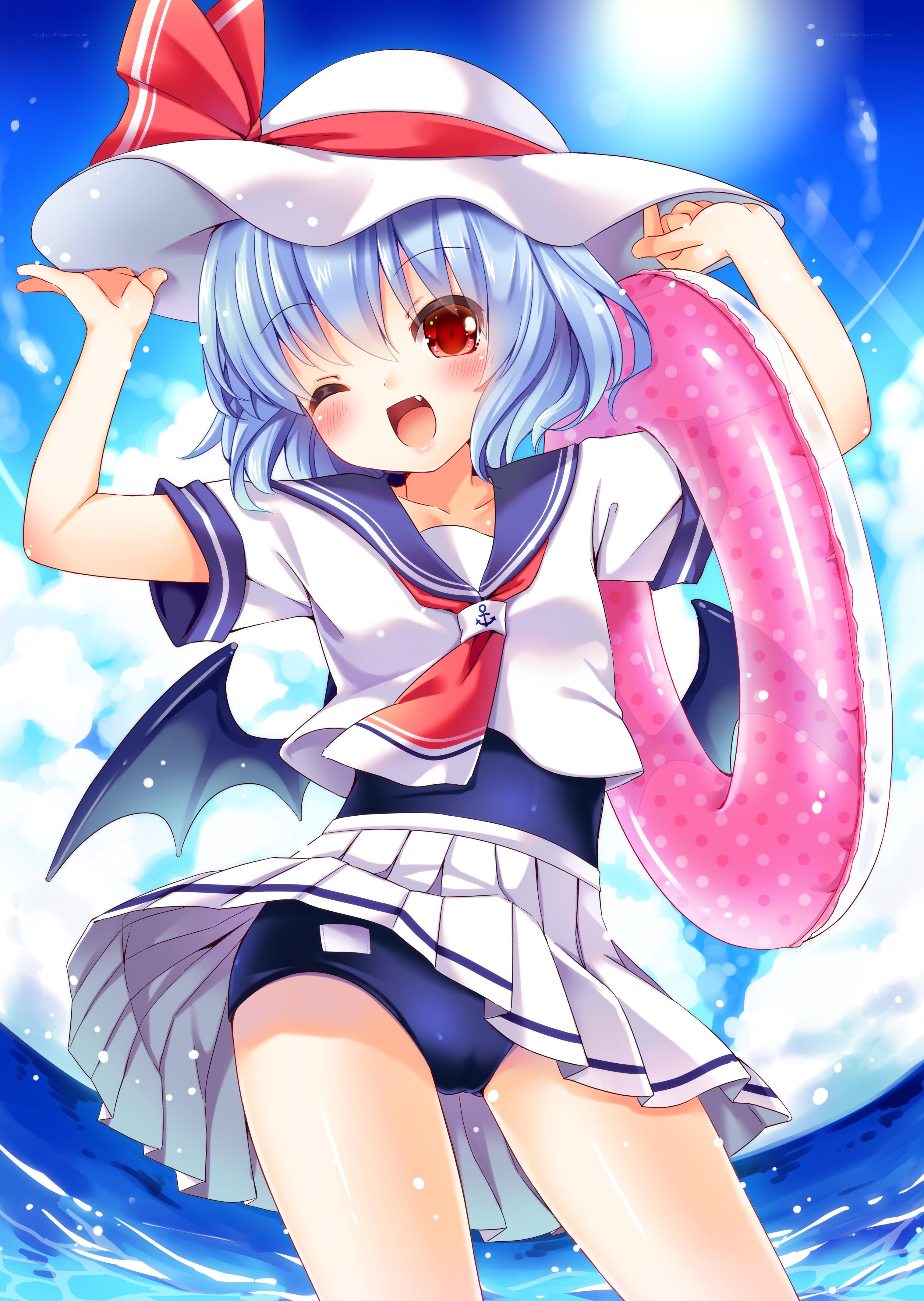 anime girl with floatie