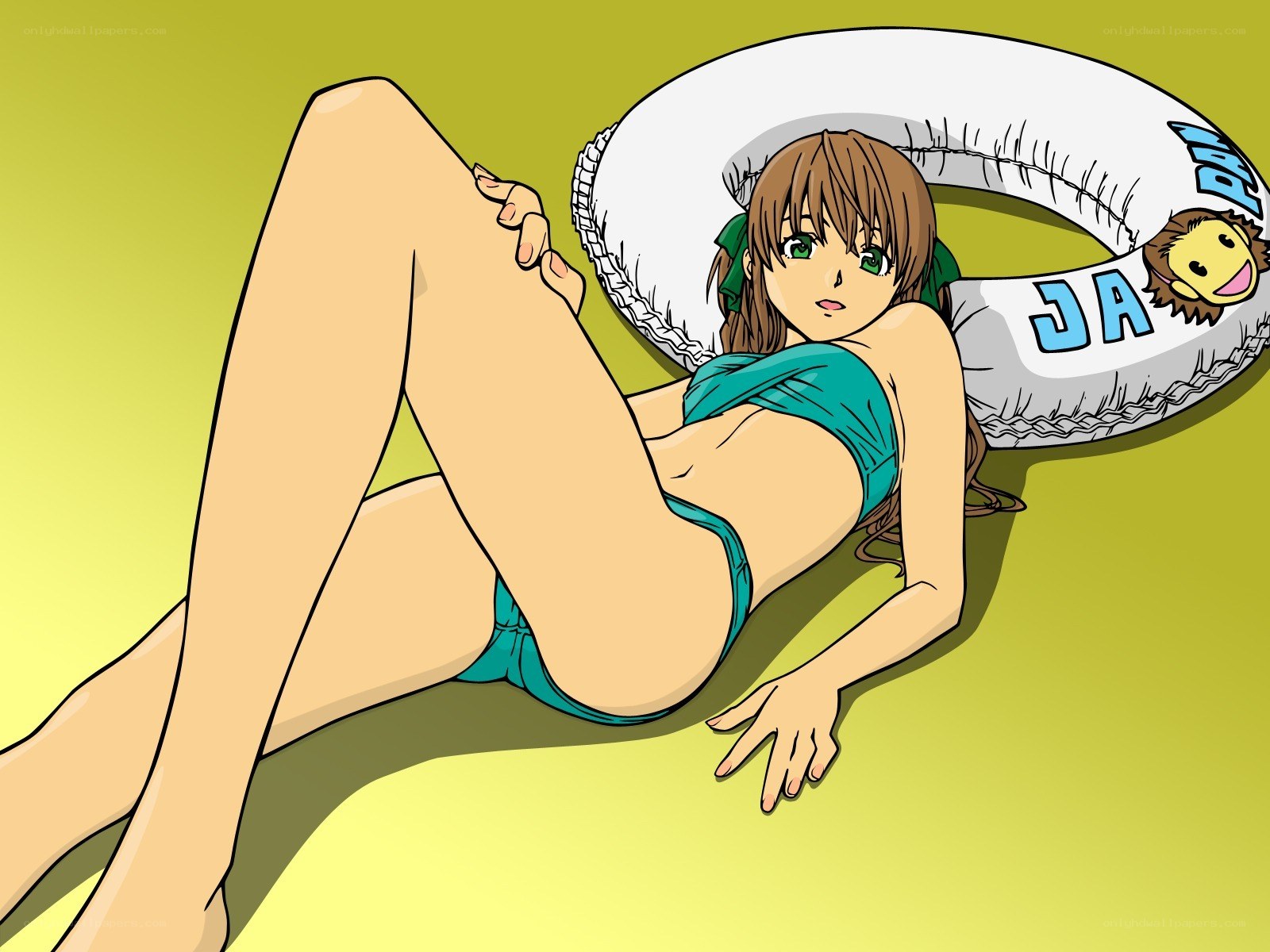 anime girl with floatie