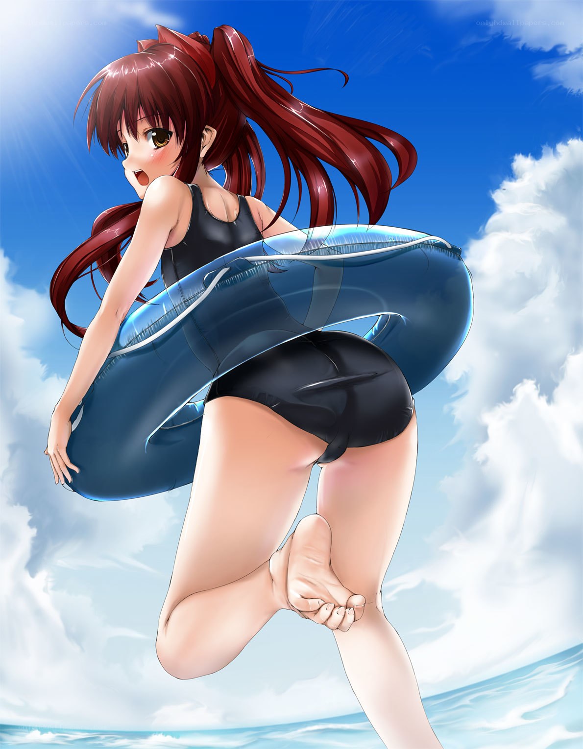 anime girl with floatie