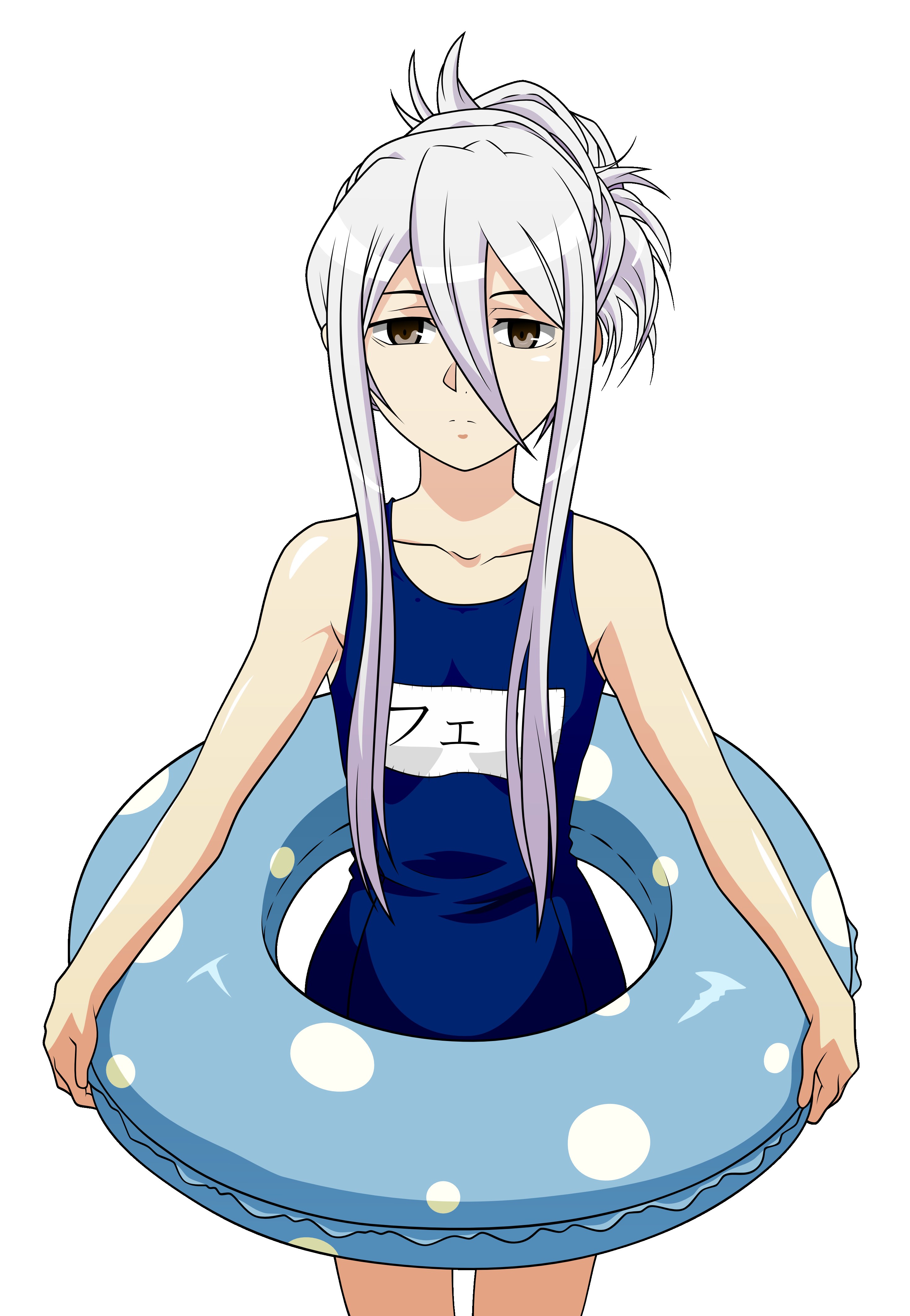 anime girl with floatie