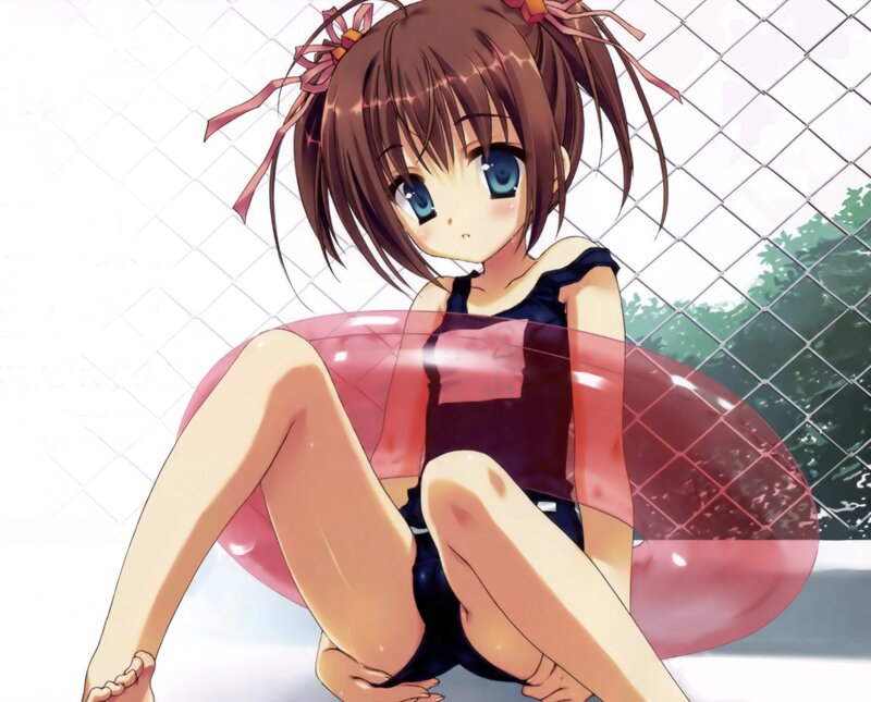 anime girl with floatie