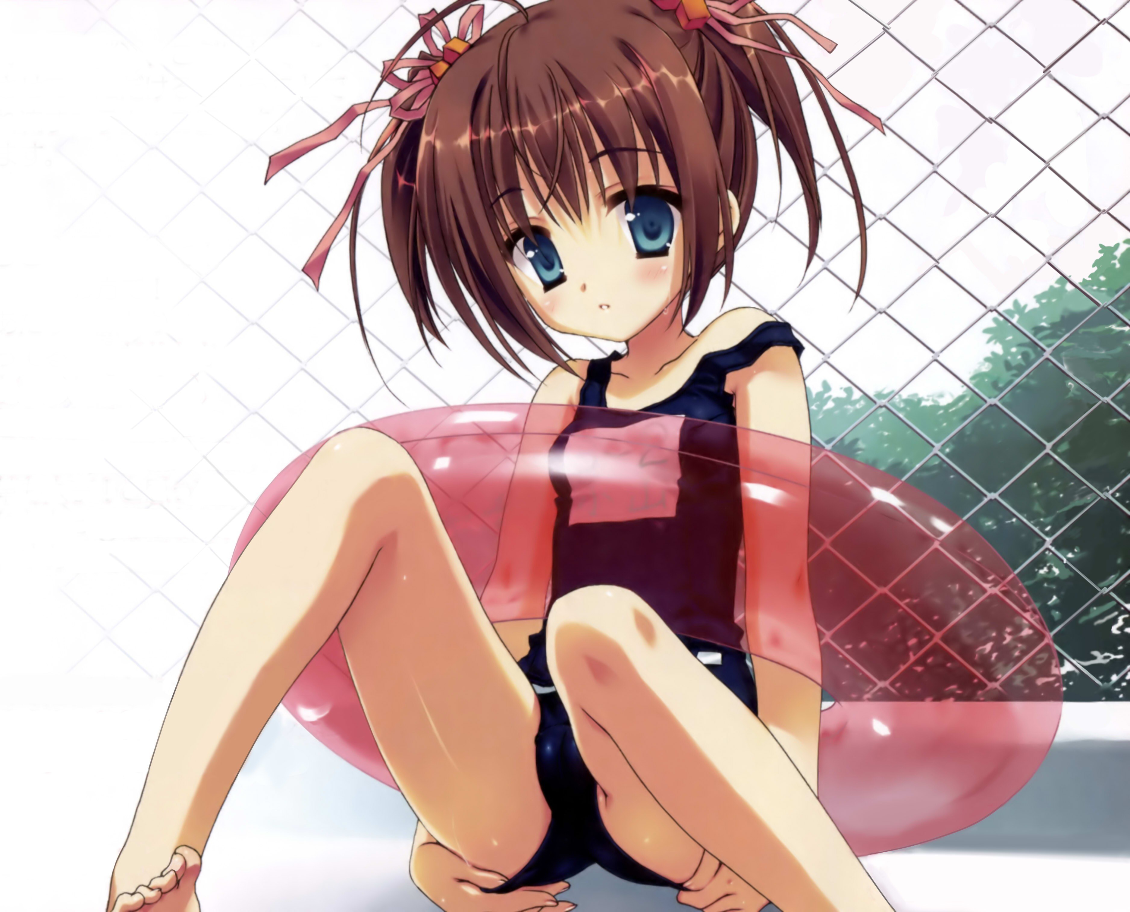 anime girl with floatie