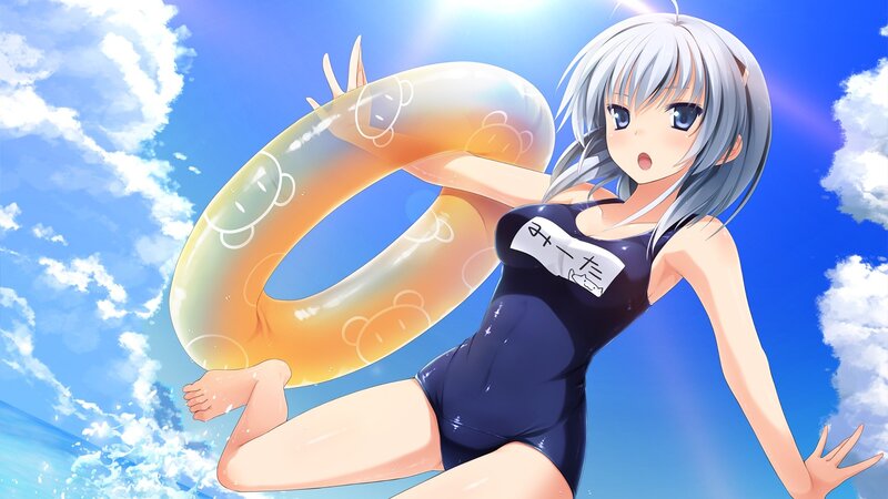 Anime Girl with Floatie — Blue, Bright