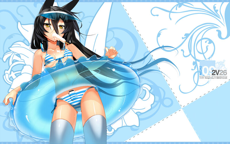 Anime Girl with Floatie — Blue, Playful