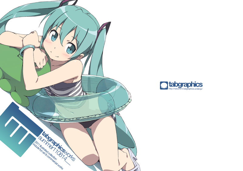 Anime Girl with Floatie — Cyan