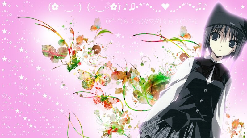 anime girl with floral art