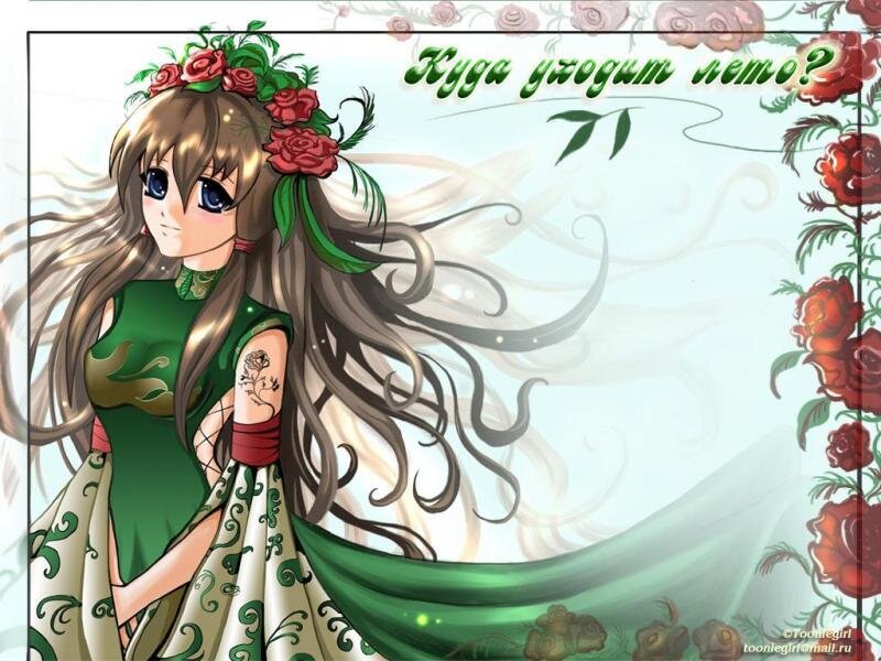 Anime girl with floral crown