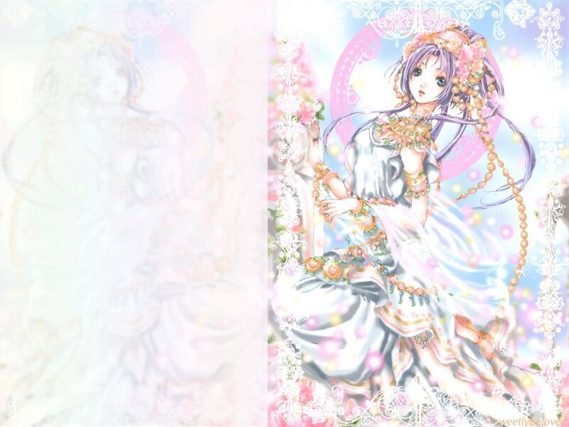 anime girl with floral crown