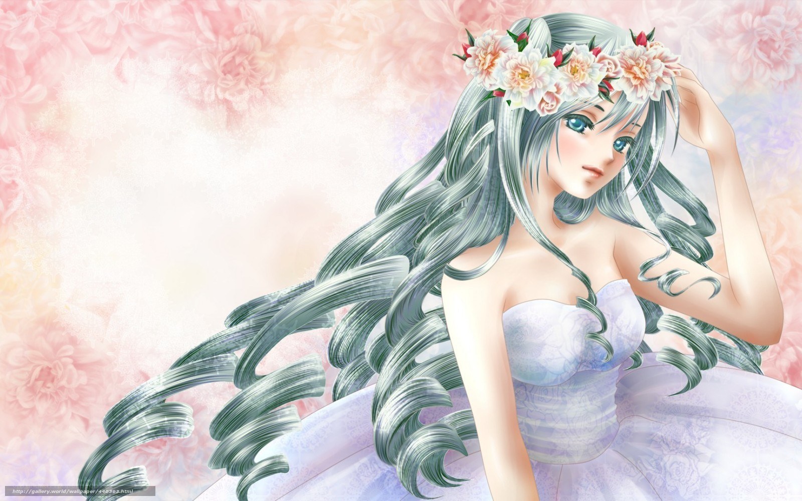 Anime girl with floral crown