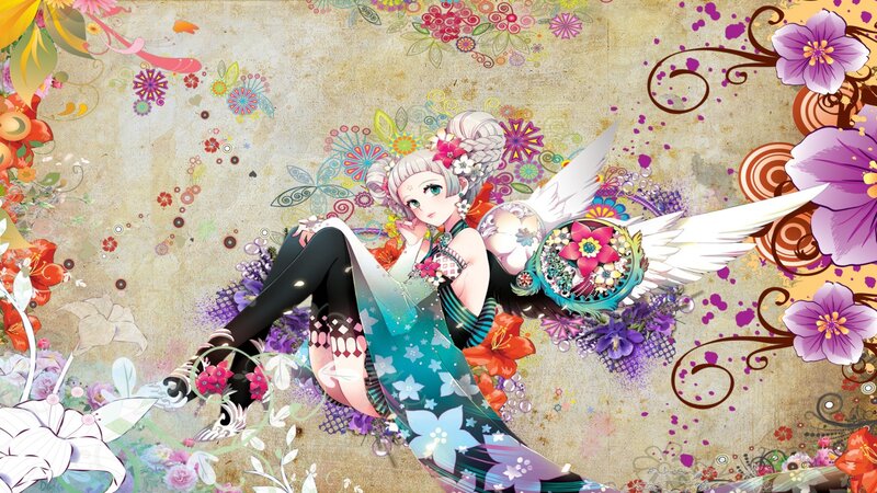 anime girl with floral wings