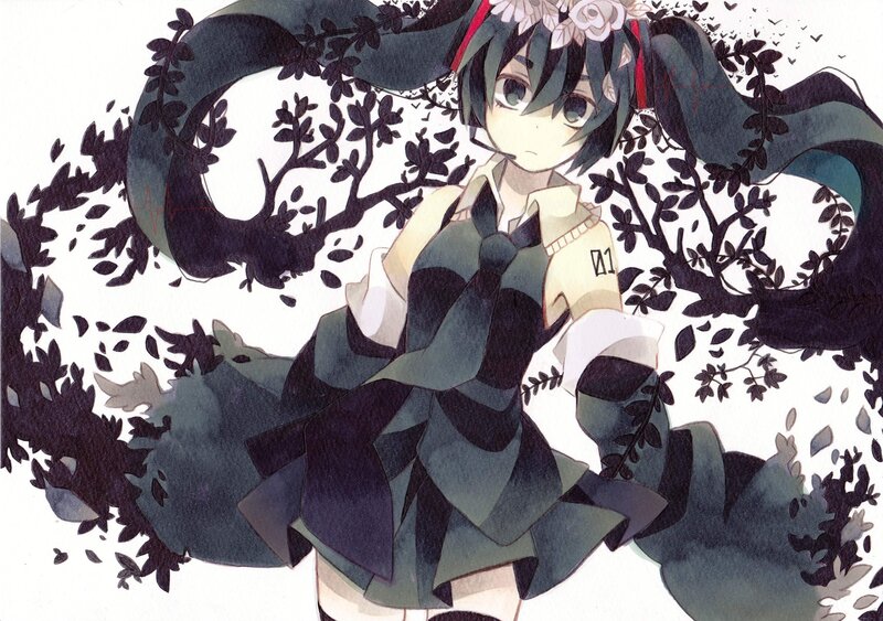 Anime girl with floral wreath