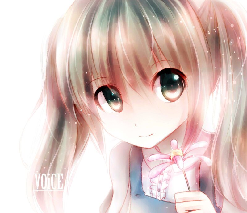 anime girl with flower