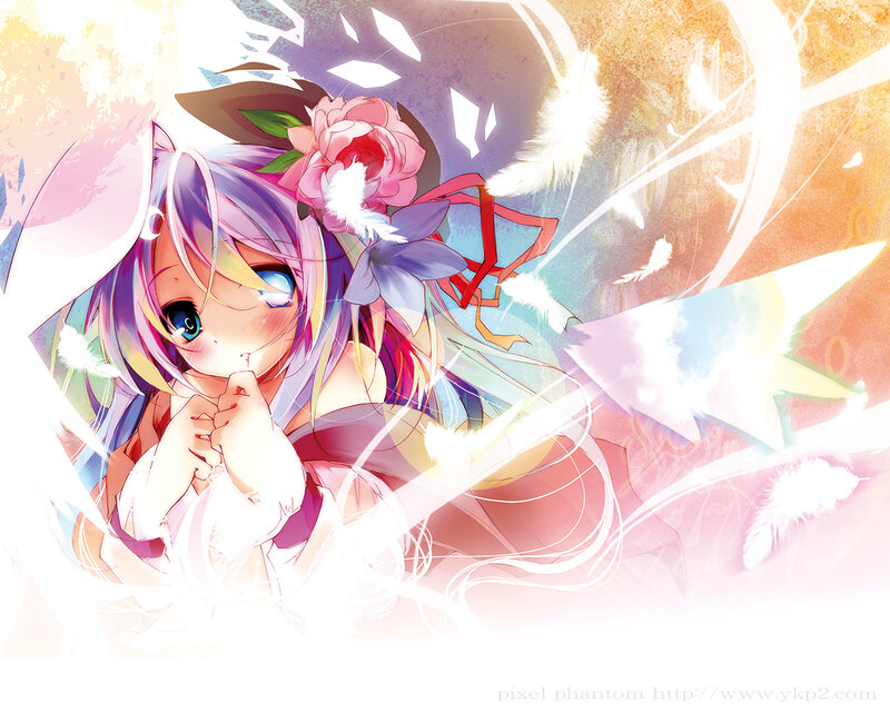 anime girl with flower