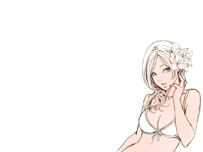 anime girl with flower