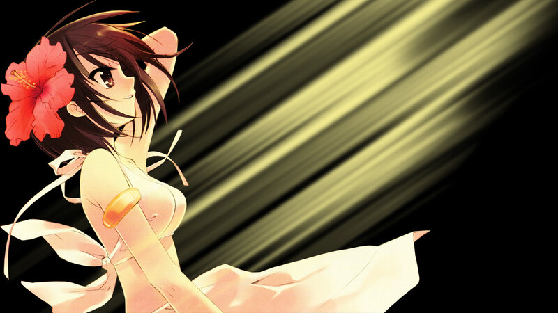 anime girl with flower