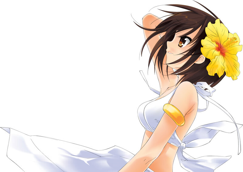 anime girl with flower