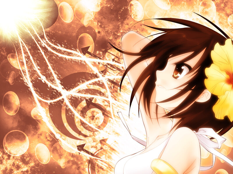 anime girl with flower