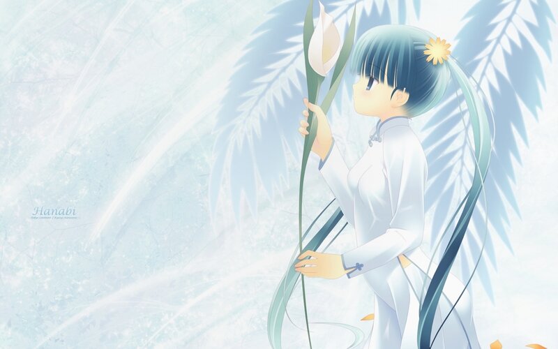 Anime girl with flower