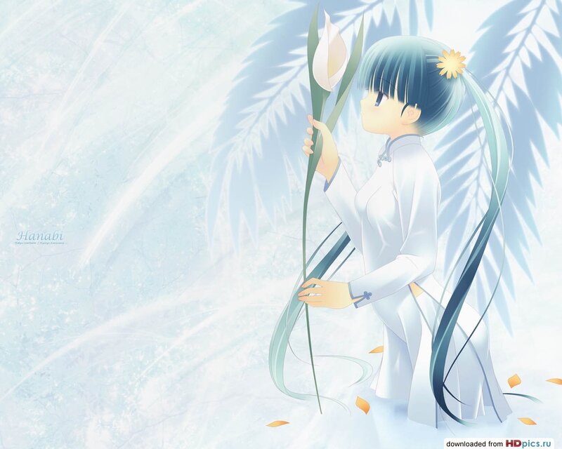 Anime girl with flower
