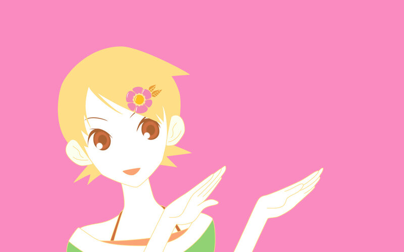 anime girl with flower