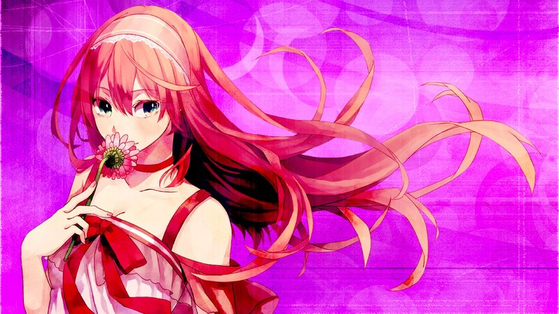 Anime girl with flower