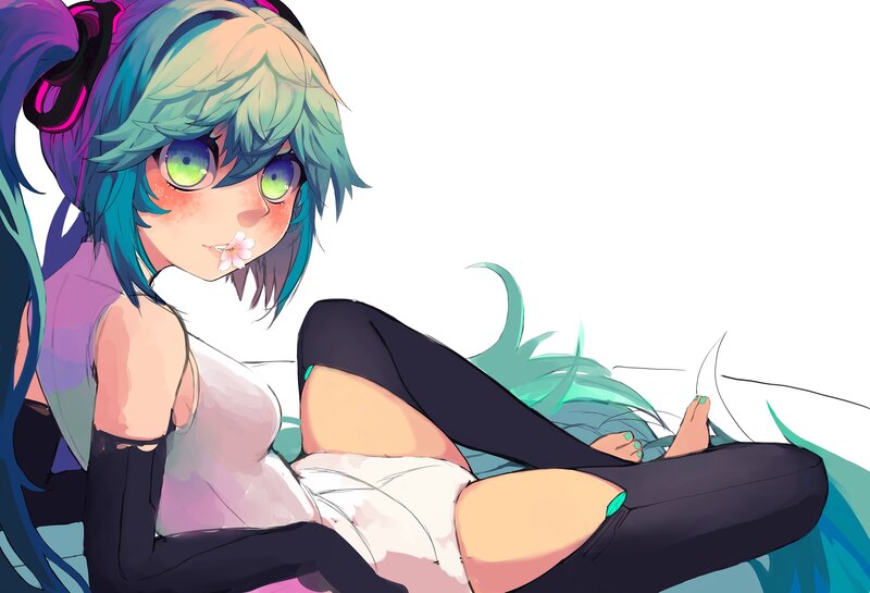 anime girl with flower