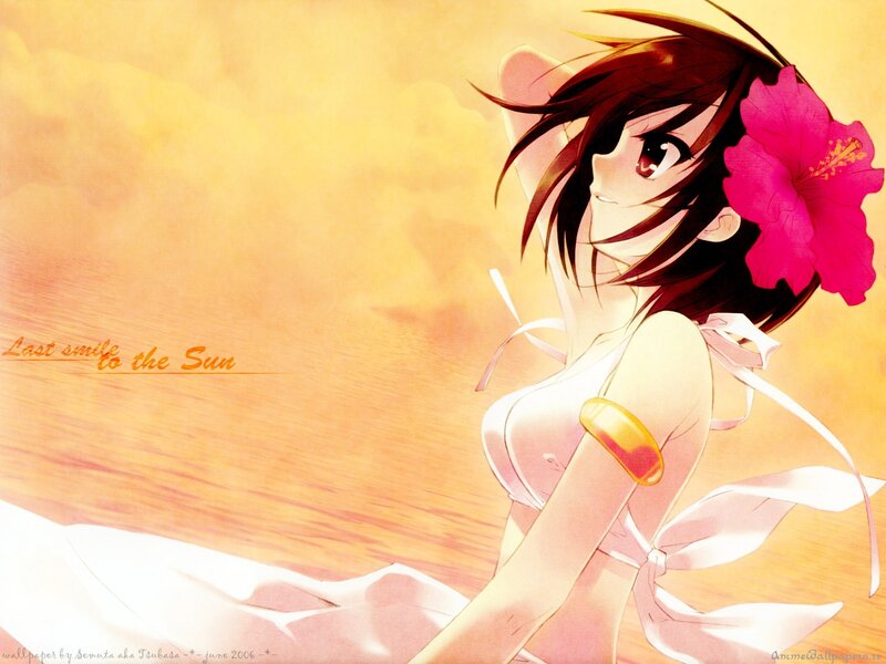 Anime girl with flower