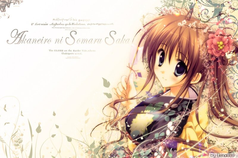 Anime girl with flower
