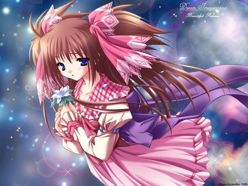 Anime girl with flower