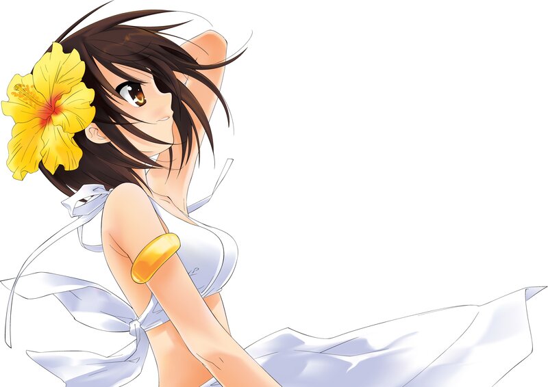 anime girl with flower