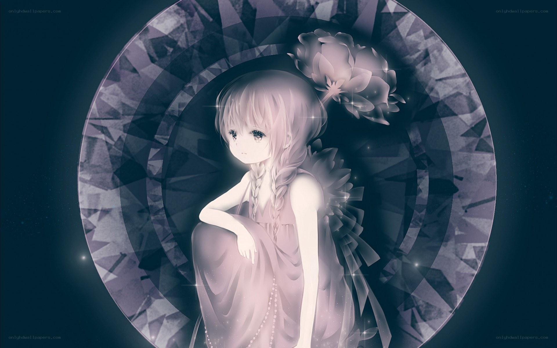 anime girl with flower