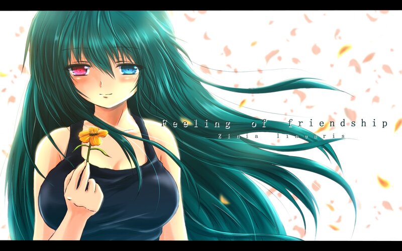 Anime girl with flower