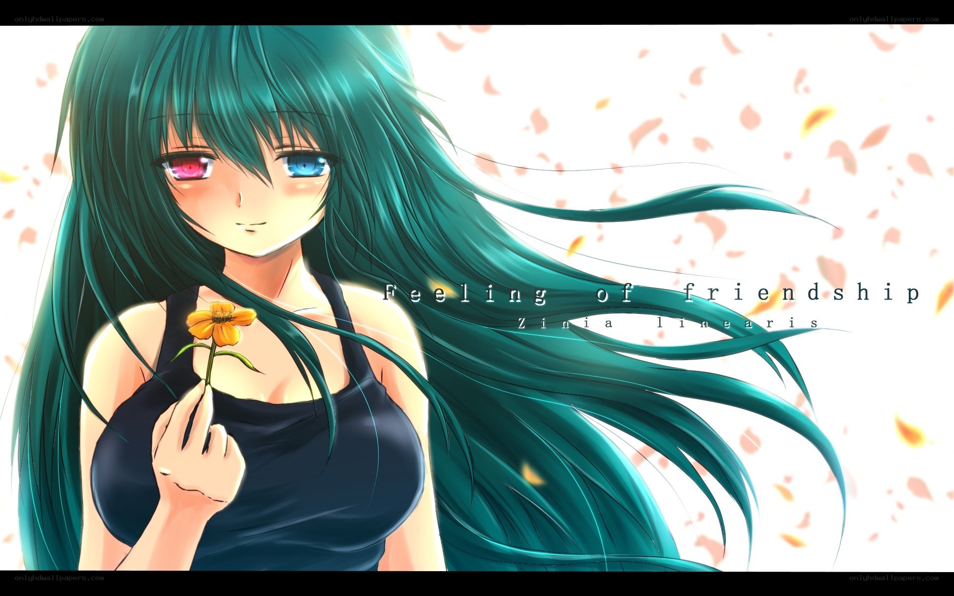 Anime girl with flower