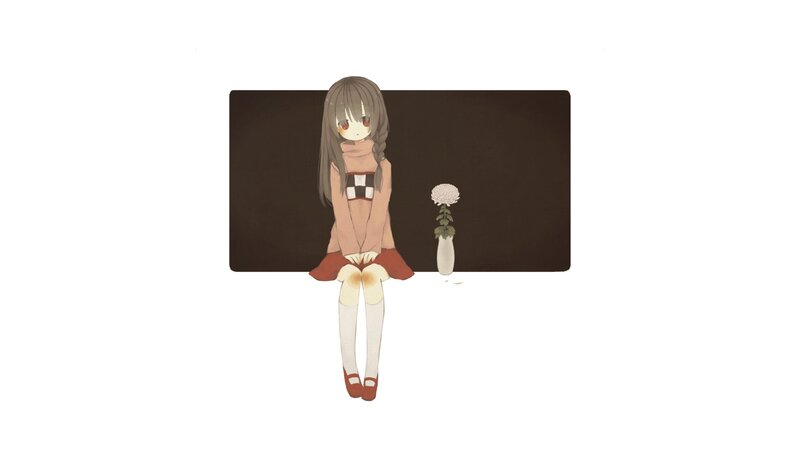 anime girl with flower