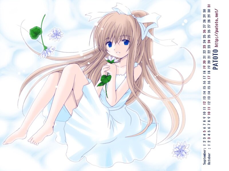 anime girl with flower