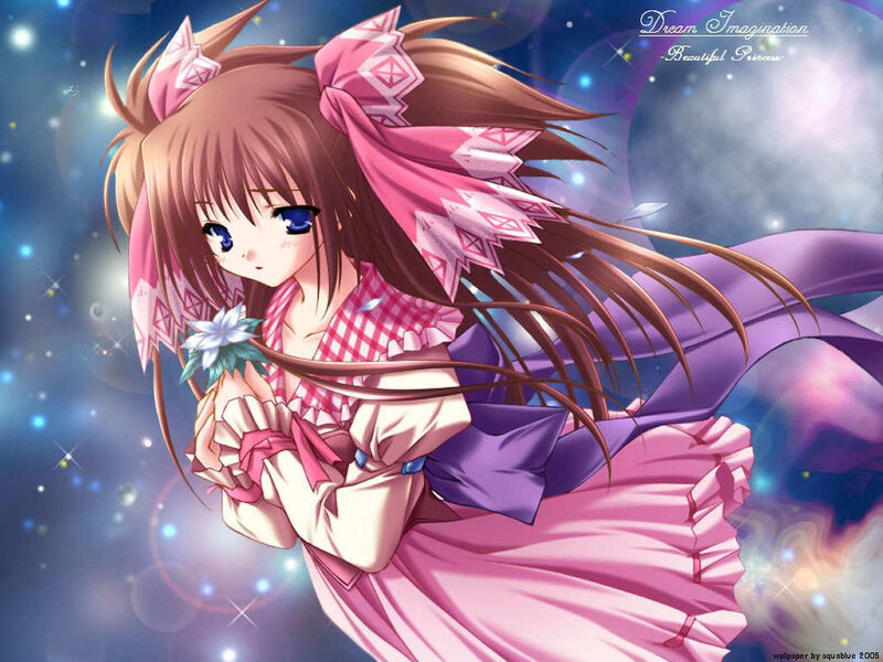 Anime girl with flower