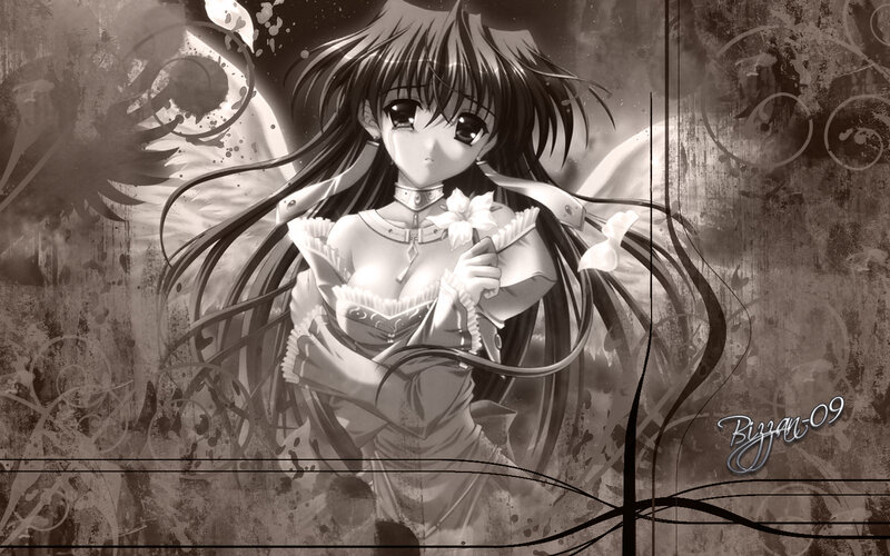 anime girl with flower