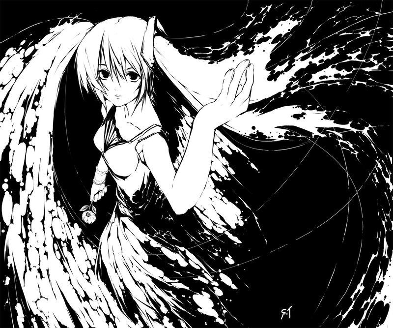 anime girl with flower